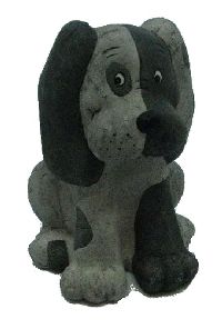 Hund Filou GRAU 002 15cm sitzend