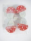 Glückspilz ROT-WEISS 69561 Holzclip 4-fach 9x7cm