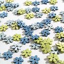 Streusortiment Woody BLAU-GRUEN 97567 Blume, 2cm 1Box=144Stück