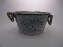 Schale Flowers&Garden rund GRAU 13703 Ø24cm Metall mit Kordelgriff