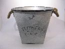 Topf Flowers&Garden eckig GRAU Metall 13705 Ø32,5xH26,5cm mit Kordelgriff