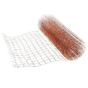 Drahtgeflecht Kupfer blank Masche 25x25mm Breite: 35cm Länge: 100 Meter
