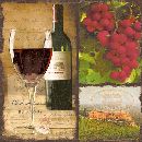 Servietten 33cm Design WEINROT-GRUEN italienischer Rotwein