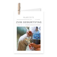 Minikarten ALLES GUTE ZUM GEBURTSTAG Living Home mit Holzklammer