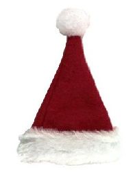 Nikolausmütze/Weihnachtsmütze ROT-WEISS Filz mit Kunstfell Ø4,5xH6cm 14886