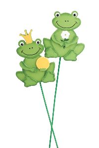 Froschstecker King GRÜN 6471306 Holz ca.5x7cm 2-fach sortiert