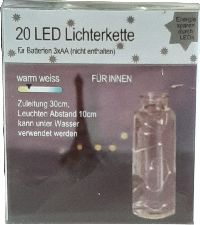 LED Lichterkette 431970 Drahtlichterkette AA Ba 20 LED L190cm+30cmZuleitung