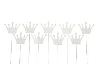 Kräuterstecker Krone WEISS 480838 10xH7,5/27,5cm Metall 9-fach