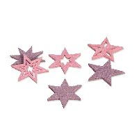 Filzsterne Sortiment ROSÈ 2-farbig 61684 Ø3,8cm Stärke 3mm   6Formen