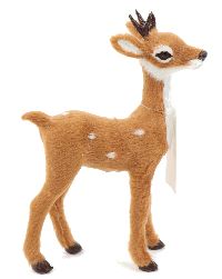 Rehkitz Bambi BRAUN-WEISS 610434 11,5x4x15,5cm mit Kunstfell