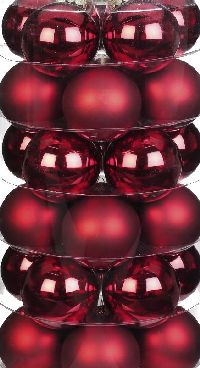 Glaskugel / Christbaumkugel 12319chianti-weinrot glanz+mat 40mm  nachhaltige Verpackung