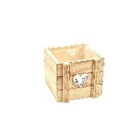 Holzkiste mit Herz natur Schublade 24 390 +Folie quadrat 11,5x11,5x10cm (LxBxH)