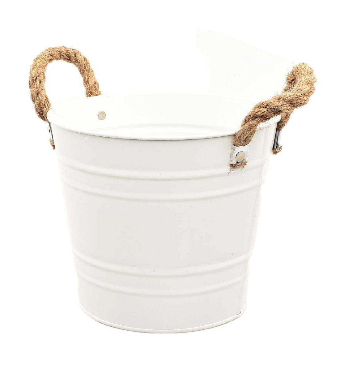 Eimer Metall mit Seilhenkel WEISS 38 404 Ø20,5xH16cm  3Liter