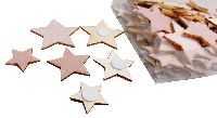Stern Streudeko Pretty X-MAS ROSA 40470  Holz+Textil 2cm+3cm+4cm mit Klebepad
