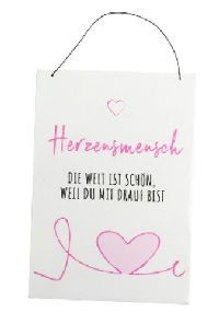 Holzschild Emotions Herzensmensch 23x16x0,6cm  lasiert  50hiw