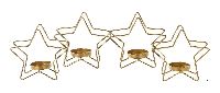 Teelichthalter Sternepromenade gold 862386 4er  46x6x15,5cm  Metall
