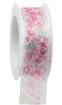 Band Blütenkorb PINK 588a 24 B:40mm L:18m formstabile Kante