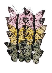 Schmetterling Stecker bunt gemischt 787 003 am Draht 6cm Federschmetterling
