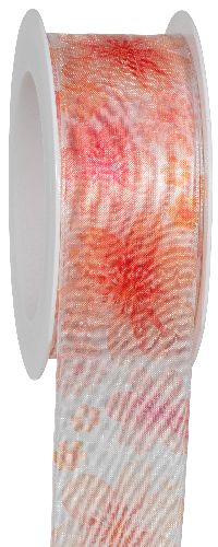 Band Blumenreich - Organzaband apricot 778a 42 Organzaband B:40mm L:15m formstabile Kante
